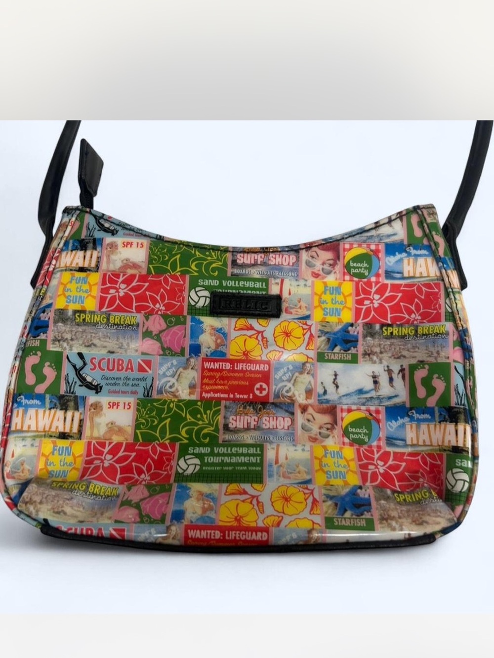 Relic Multicolor Patchwork Beach Print Shoulder Bag